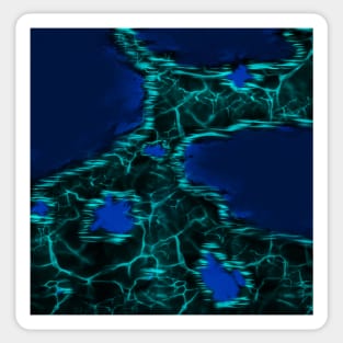 Shallow Waters that gleams Blue at Night Sticker